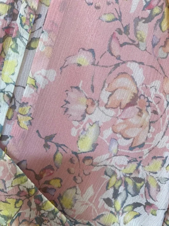 Sundance Silk Floral Wrap Dress Pink Boho Cottagecore Long Sleeve Size 6 NWT - Picture 6 of 13